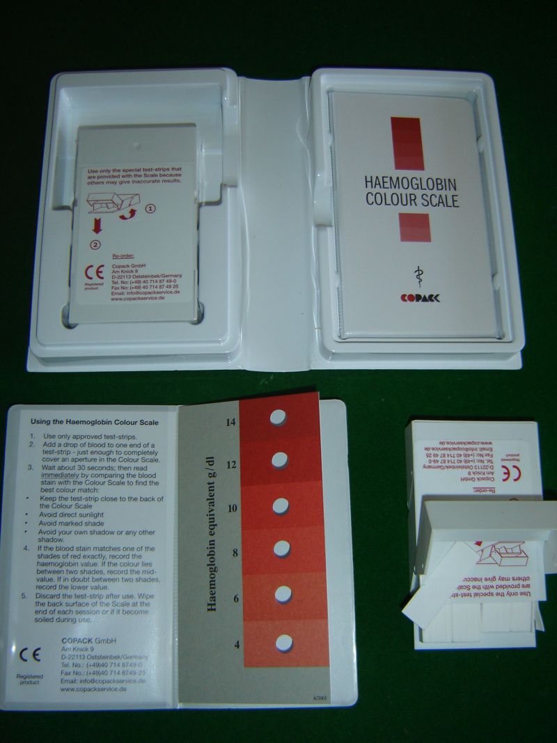 Haemoglobin colour scale – Anemia test KIt